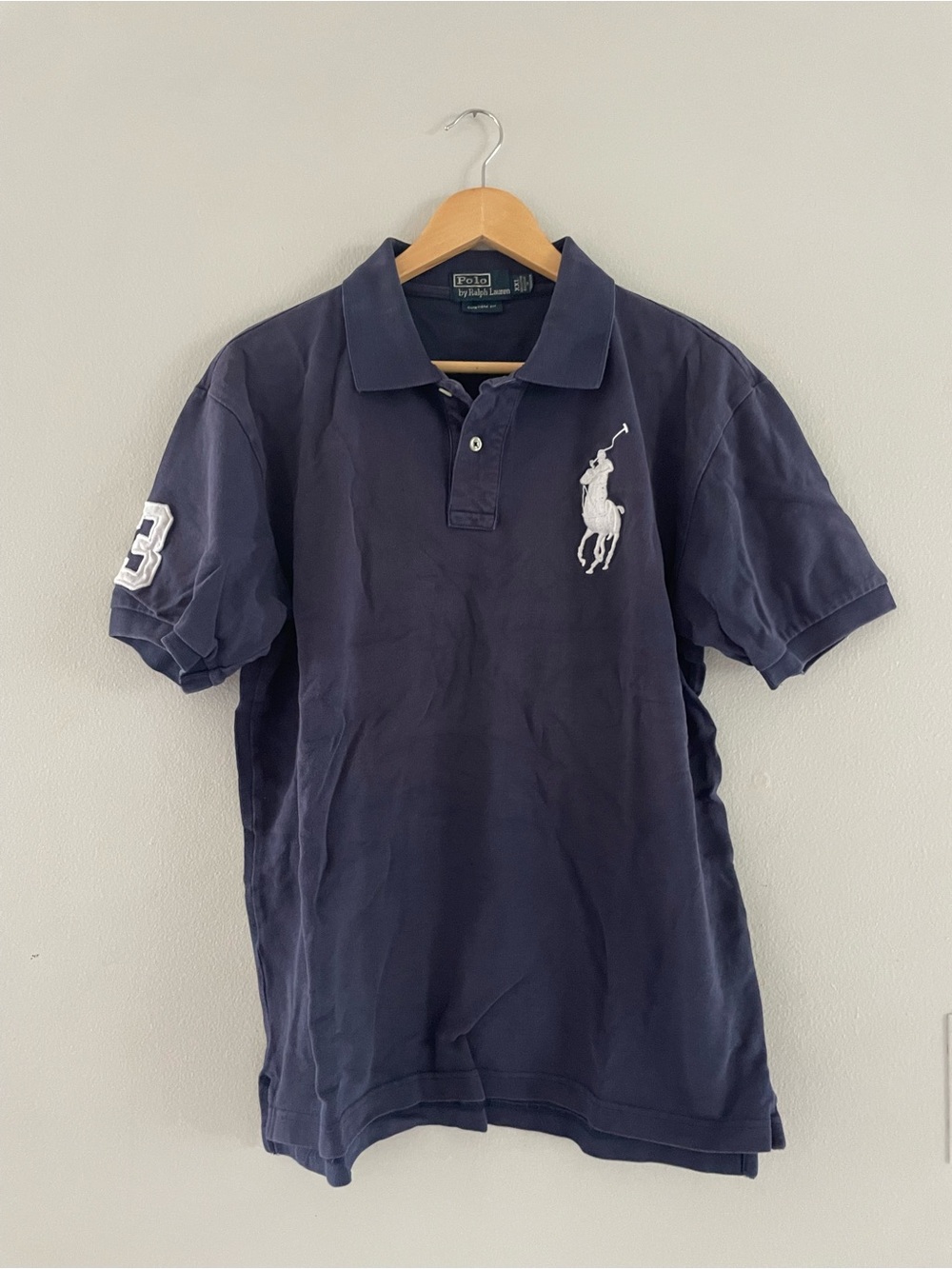 Men’s Ralph Lauren Navy Polo with White Patch Logo